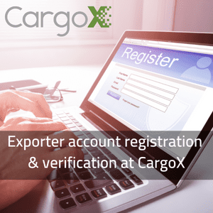 Exporter account registration & verification at CargoX 300