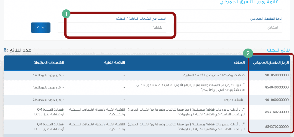 البند الجمركي HS Code السعودية